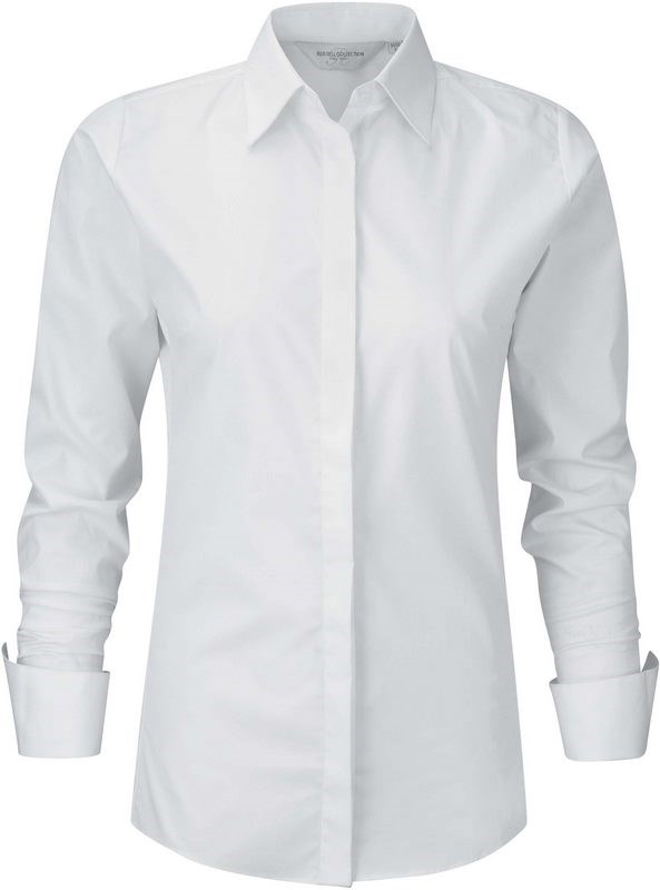 Russell Ladies' Long Sleeve Ultimate Stretch - Weiß